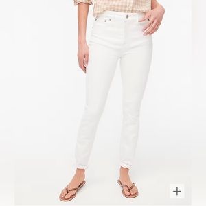 J. Crew Factory Curvy 10" high-rise white skinny jean in signature stretch